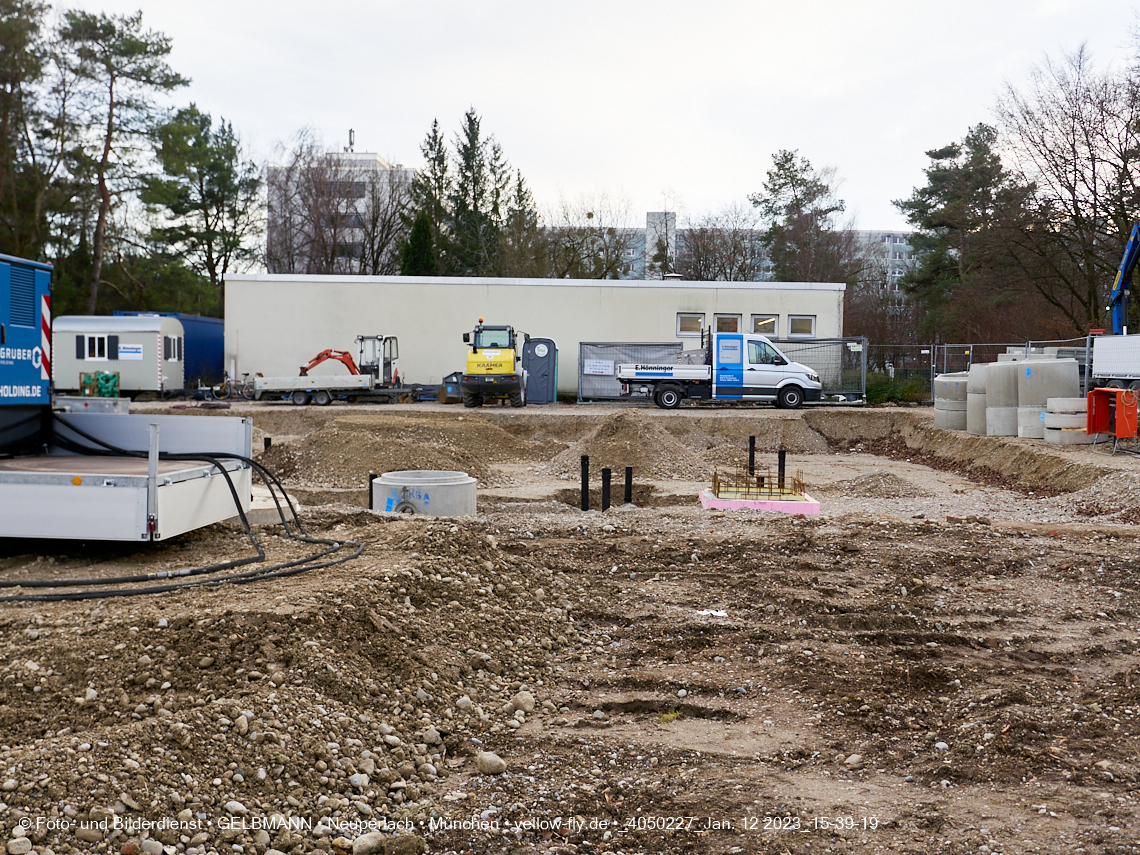 12.01.2023 - Baustelle an der Quiddestraße Haus für Kinder in Neuperlach